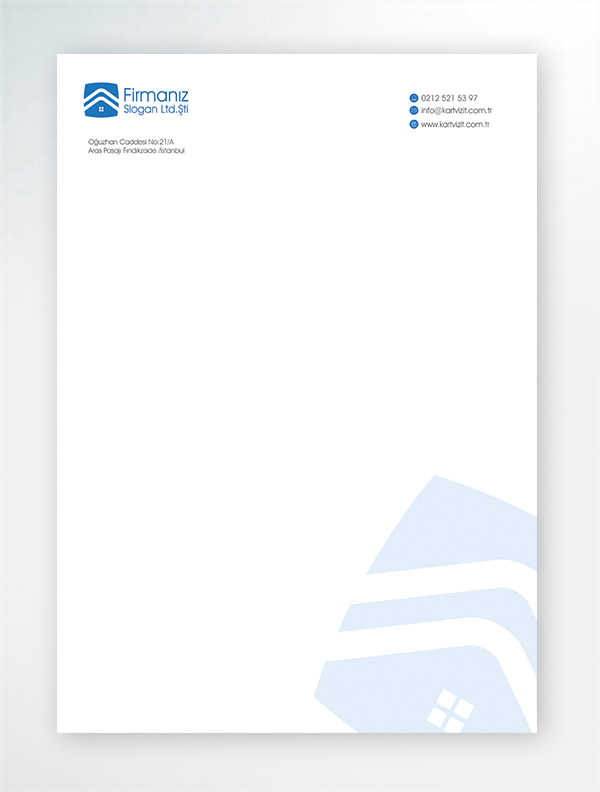 Kurumsal Antetli Tasarımı - Mavi Logolu  
